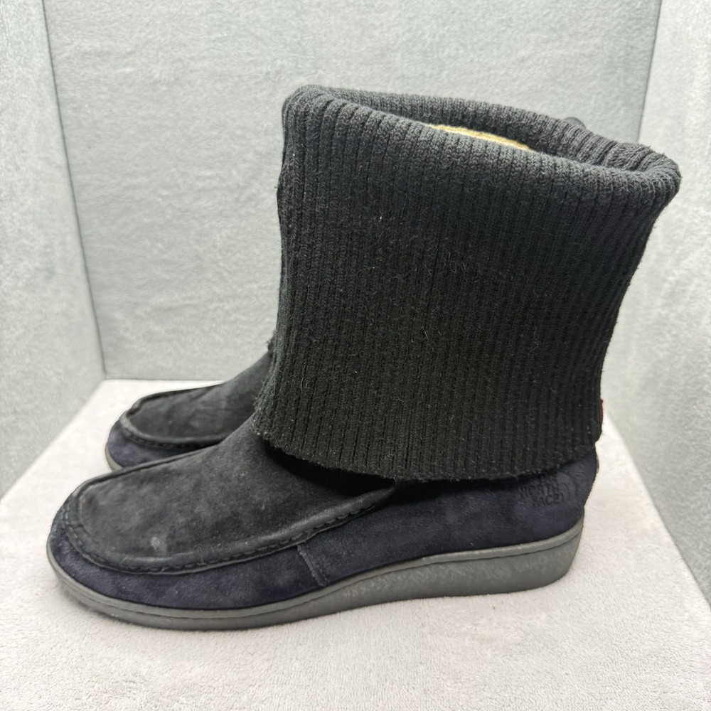 The North Face Alana Women's 11 Black Suede PrimaLoft Fold Over Winter Boots